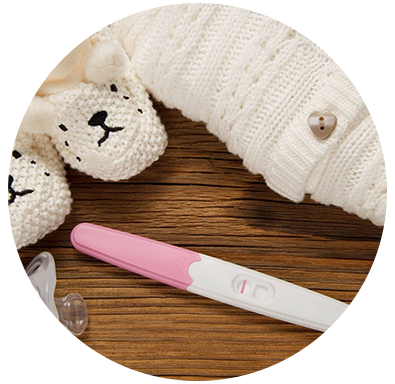 pregnancy test with baby socks